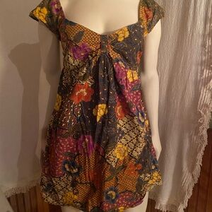 Island Batik Smocked Babydoll Dress